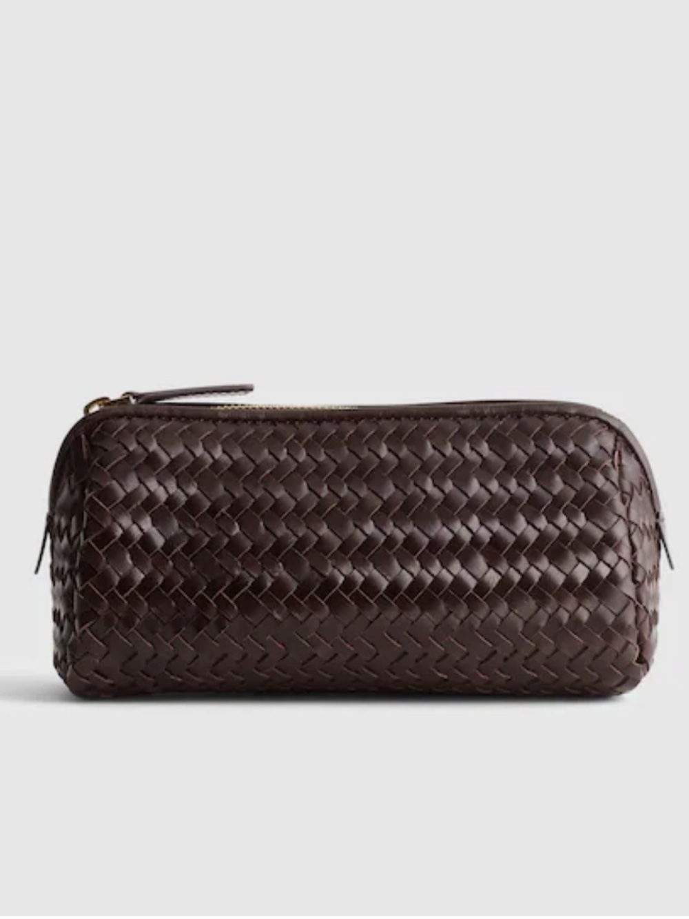 💗NWT Madewell The Signature Woven Zip Pouch Dark Brown Coffee Bean
